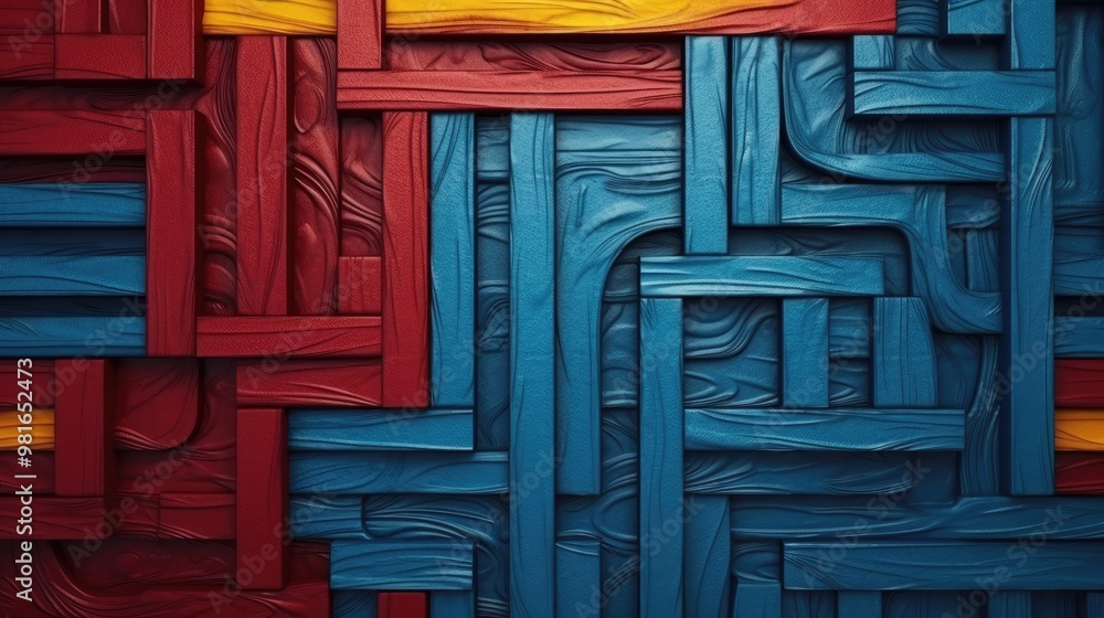 Aufkleber abstract geometric pattern with a bold, modern design. the colors are vibrant and eye-catching, crea
