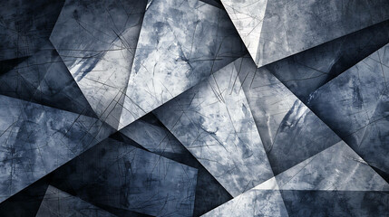 Geometric abstract background with a grunge texture in shades of gray.