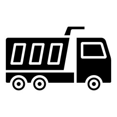 Dump truck glyph solid icon © starin