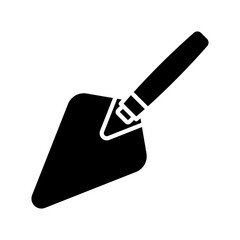 Cement trowel glyph solid icon
