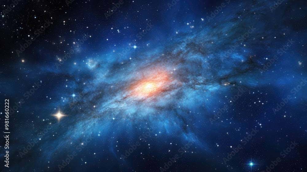 Canvas Prints a breathtaking view of a distant galaxy, swirling with vibrant colors and sparkling with countless s