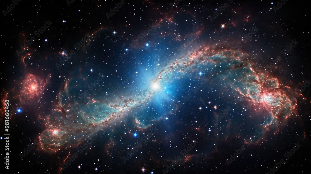 Canvas Prints a breathtaking view of a nebula in deep space, with swirling clouds of gas and dust illuminated by t