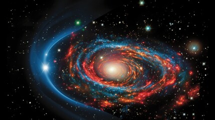 A breathtaking view of a swirling galaxy, filled with vibrant colors and sparkling stars.