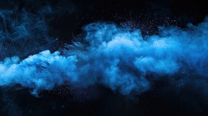 Obraz premium Abstract Blue Smoke on Black Background