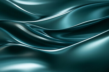 Obraz premium A luxury abstract background with shimmering platinum lines softly weaving through a velvety dark teal surface, giving a refined, elegant appeal.
