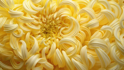 Macro shot of a yellow dahlia flower in full bloom