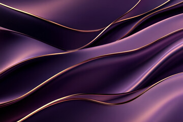 A luxury abstract background with sleek rose gold lines weaving through a deep purple surface, creating a sophisticated, high-end aesthetic.