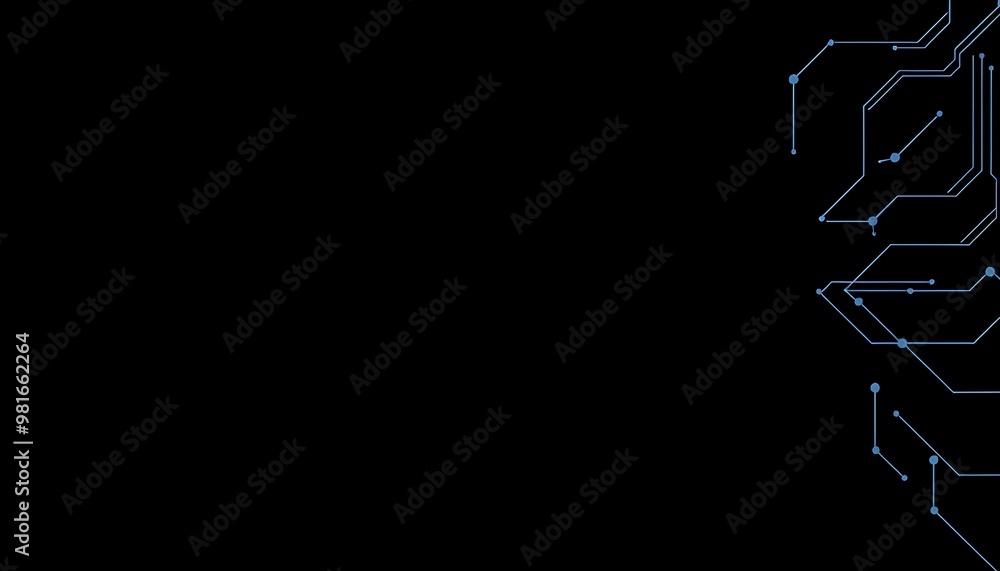 Poster minimal artificial intelligence dark background, no text, the left part of the image is empty for ba