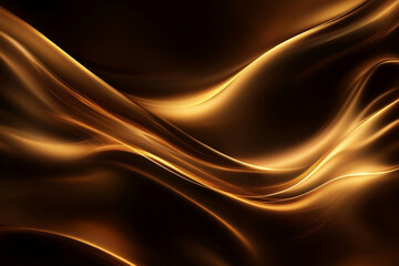 A luxury abstract background with radiant gold lines gracefully flowing over a smooth, rich brown surface, creating a timeless and elegant feel.