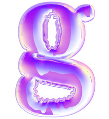 3D Holographic Letter G - Purple, White, and Blue