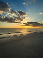 sunset golden hour on south florida beach