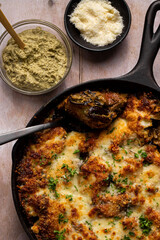 cheesy eggplant parm skillet 