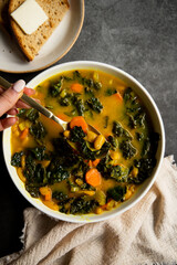 bowl of fresh vegetable soup 