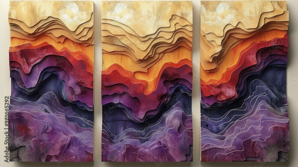 Poster this striking wall artwork features layers of rich colors and textures, creating a dynamic display o