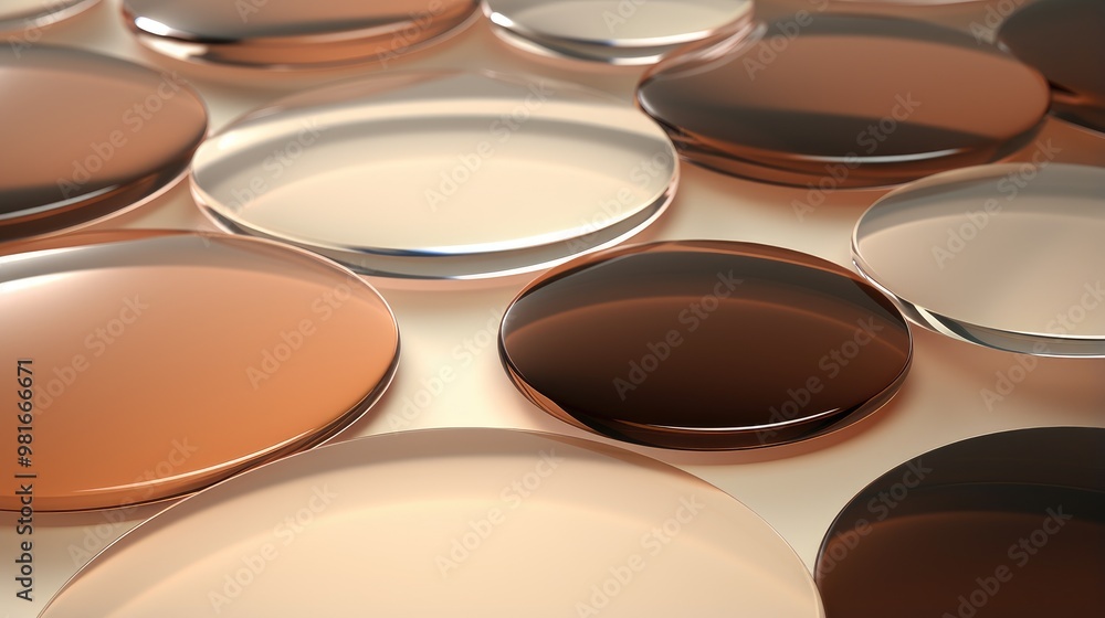 Poster a collection of smooth, rounded objects in various shades of brown and beige.