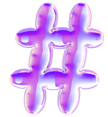 Holographic Hashtag Symbol