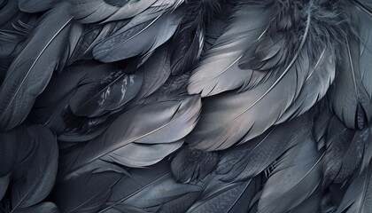 Obraz premium Close-up of gray feathers with detailed texture, capturing the delicate structure