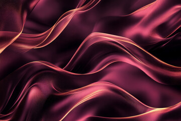 Obraz premium A luxury abstract background with flowing rose gold lines gently weaving through a dark burgundy surface, creating a sense of timeless elegance.