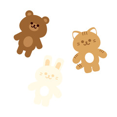 ぬいぐるみのイラストセット