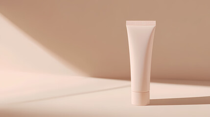 Tube of cream cosmetics minimalism beige background. Minimalism. Illustration