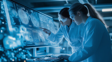 Two professionals at work in tech-savvy environement