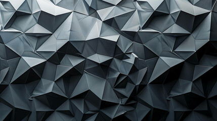 Fototapeta premium Abstract dark gray 3D geometric pattern with sharp angles.