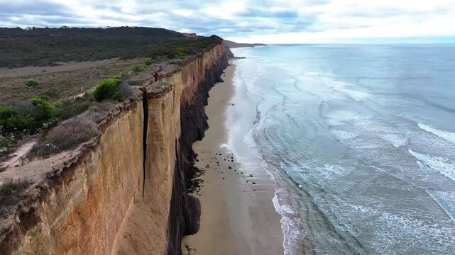 Coastal erosion aerial view great ocean road
