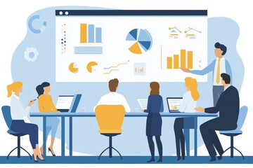 Corporate Business Meeting and Data Analysis Presentation