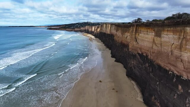 Coastal erosion aerial view great ocean road