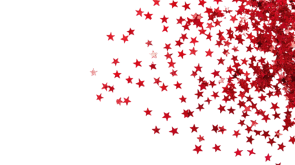 Heart confetti on a white transparent background