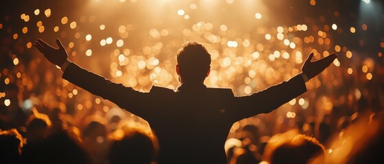 The triumphant moment of an individual accepting a prestigious award or honor, their pride and accomplishment radiating through the frame