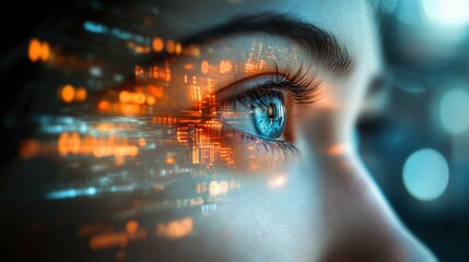 Widescreen conceptual image depicting the erosion of personal privacy due to the prevalence of AI-powered surveillance and profiling