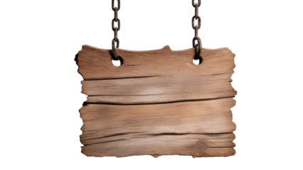 Wooden Sign hanging on a chain