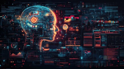 Fototapeta premium escreen infographic visualizing the exponential growth of AI-generated content and its disruptive influence on media and information