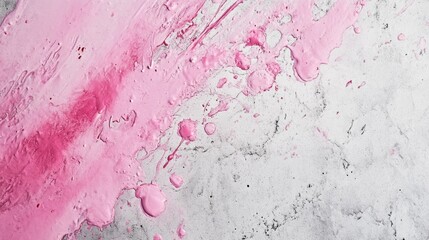 Splattered pink paint on grey marble, soft abstract background generative ai
