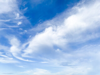 Cirrus clouds with clear sky background in morning