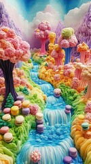 Fototapeta premium A mesmerizing aerial view of a surreal fantasy world