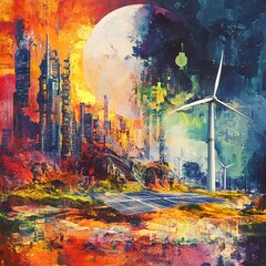 Obraz premium A panoramic view of a dystopian landscape