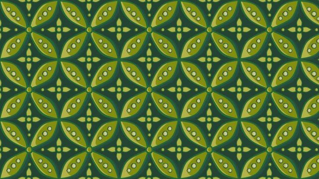 Detail moving Classic Kawung Batik Pattern, Kawung batik is a typical batik that has a geometric motif in rows.