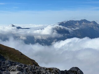 Picturesque and beautiful clouds over the Julian Alps, Strmec na Predelu (Triglav National Park,...