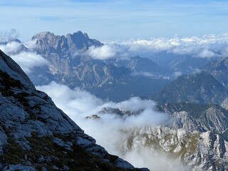 Picturesque and beautiful clouds over the Julian Alps, Strmec na Predelu (Triglav National Park,...