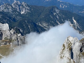 Picturesque and beautiful clouds over the Julian Alps, Strmec na Predelu (Triglav National Park,...