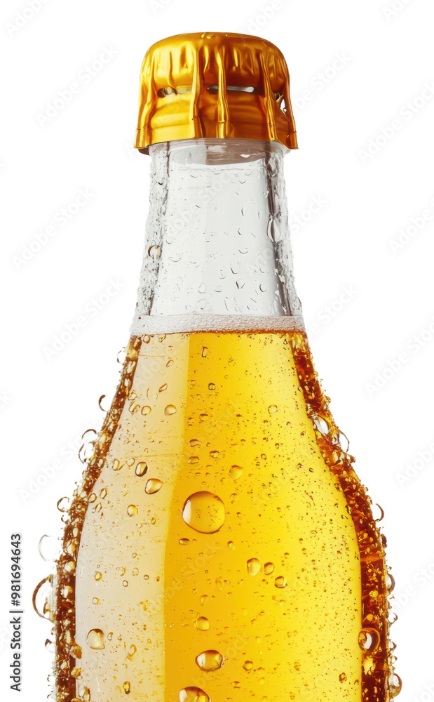 Poster cold, refreshing drink with condensation isolated on transparent background