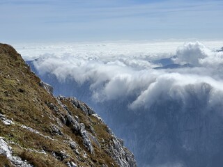 Picturesque and beautiful clouds over the Julian Alps, Strmec na Predelu (Triglav National Park,...