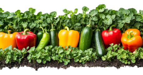 Fresh veggies from a vibrant garden isolated on transparent background