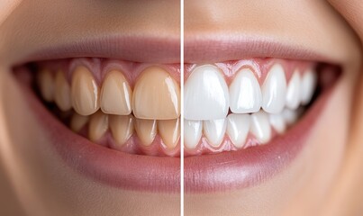 Teeth Whitening Results: Before and After Close-Up of Girl’s Teeth