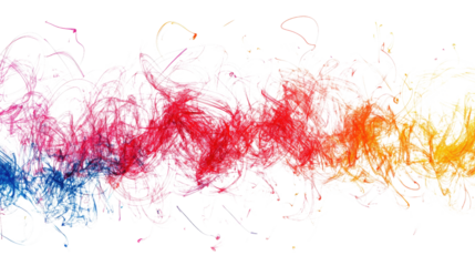 drawn colorful scribble on a white transparent background