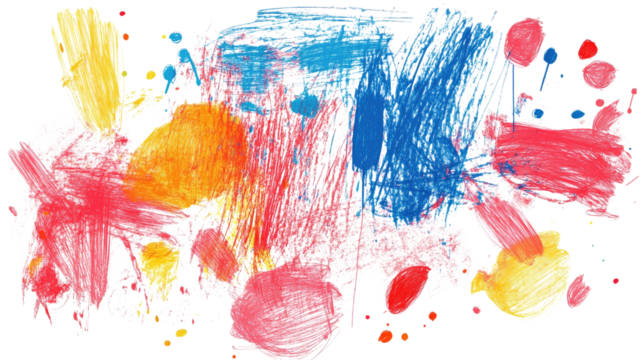 drawn colorful scribble on a white transparent background - Powered by Adobe