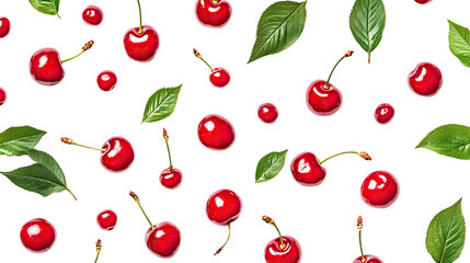 cherries on a white transparent background