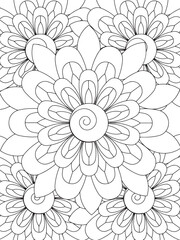 All these designs are hand-drawn and unique 
Flower Beautiful black and white illustration for adult coloring book,
This is a printable Beautiful Zentangle Coloring page for KDP Interior, POD products